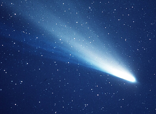 1986, last passage of Halley's Comet. It is a periodic comet which appearces from Earth about every 75 years. NASA image