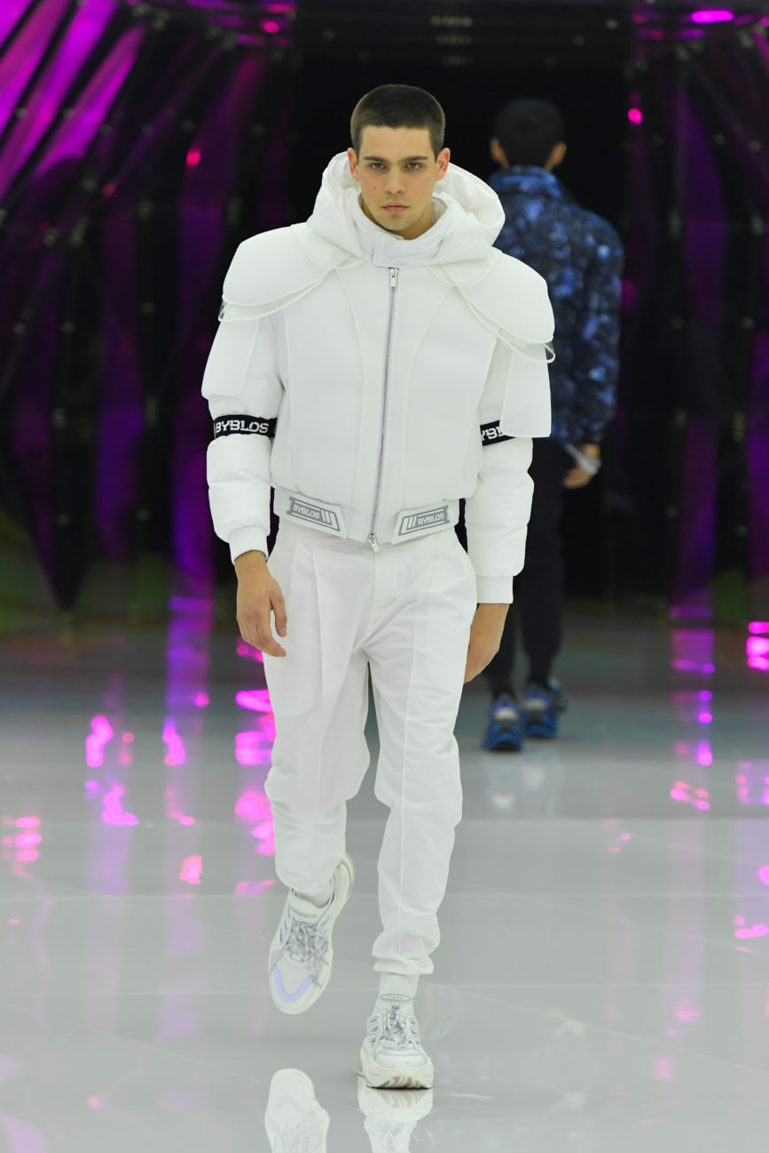 Byblos Milan Menswear Ready to Wear Autumn Winter All white