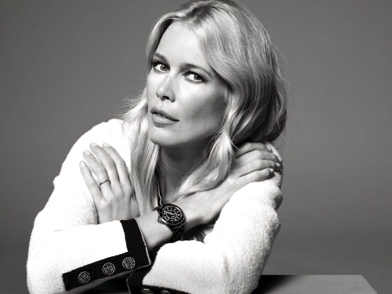 Claudia Schiffer, wears Chanel J12 timepiece, CHANEL Watches, Courtesy of CHANEL