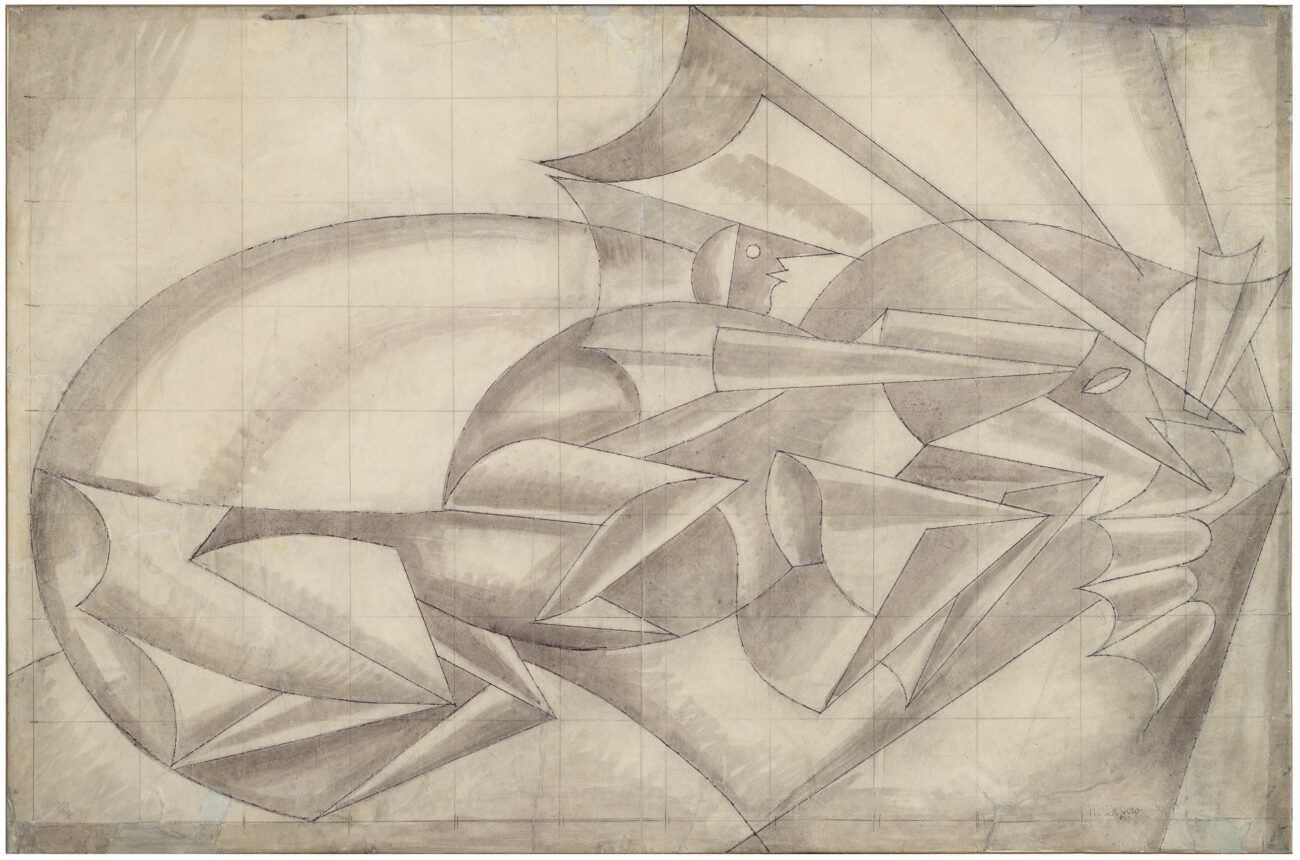 Fortunato Depero, Untitled, study for Nitrito in velocità, ca. 1931–32