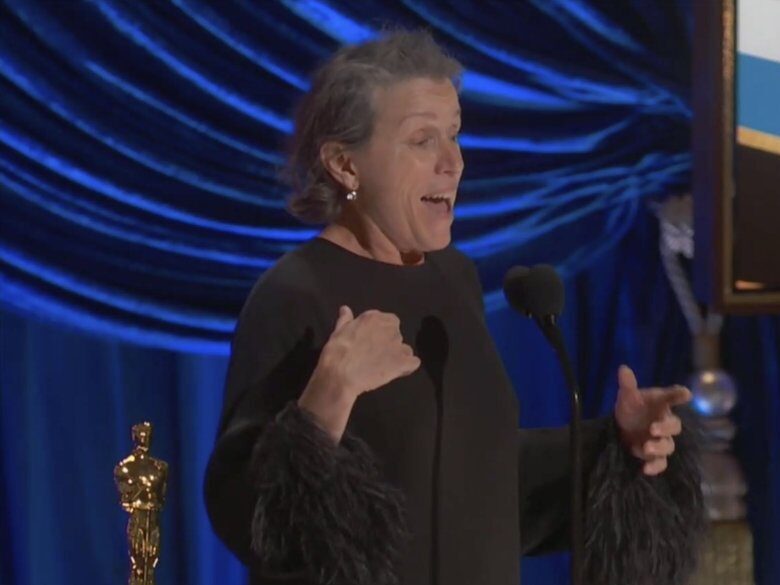 Frances McDormand wins Oscar for Best Actress in a leading role for "Nomadland"