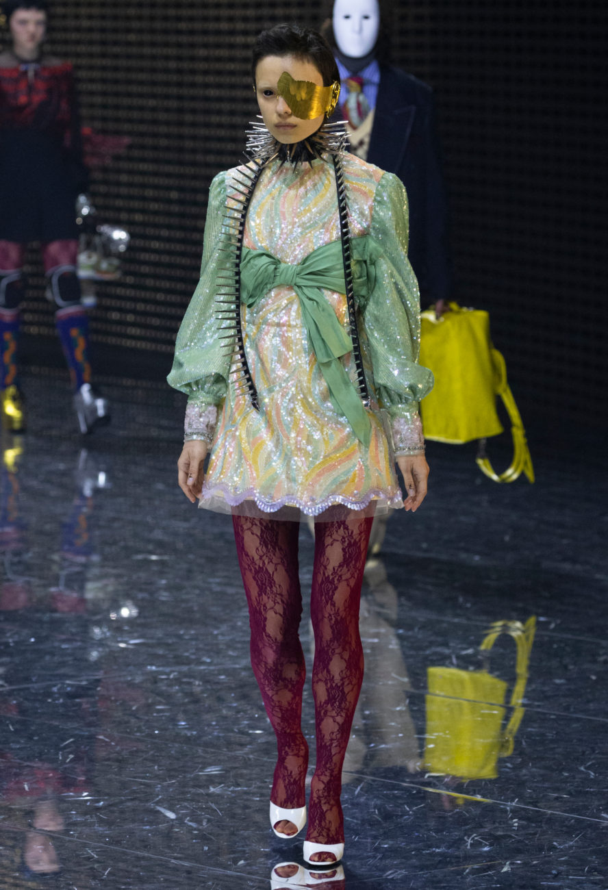 Gucci, Fall Winter 19-20 show, Milan Fashion Week, looks, Alessandro Michele, mask, visible and invisible