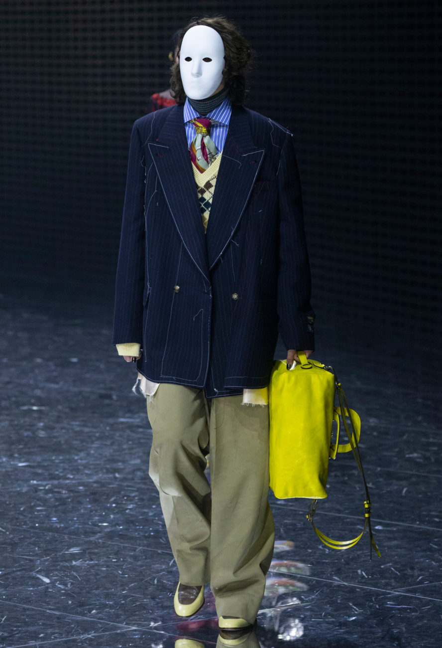 Gucci, Fall Winter 19-20 show, Milan Fashion Week, looks, Alessandro Michele, mask, visible and invisible