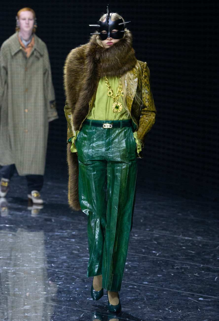 Gucci, Fall Winter 19-20 show, Milan Fashion Week, looks, Alessandro Michele, mask, visible and invisible