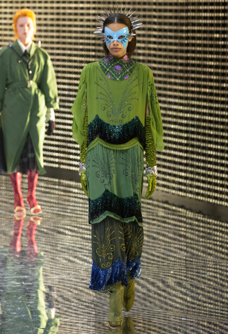 Gucci, Fall Winter 19-20 show, Milan Fashion Week, looks, Alessandro Michele, mask, visible and invisible