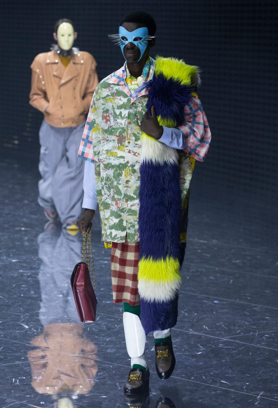 Gucci, Fall Winter 19-20 show, Milan Fashion Week, looks, Alessandro Michele, mask, visible and invisible