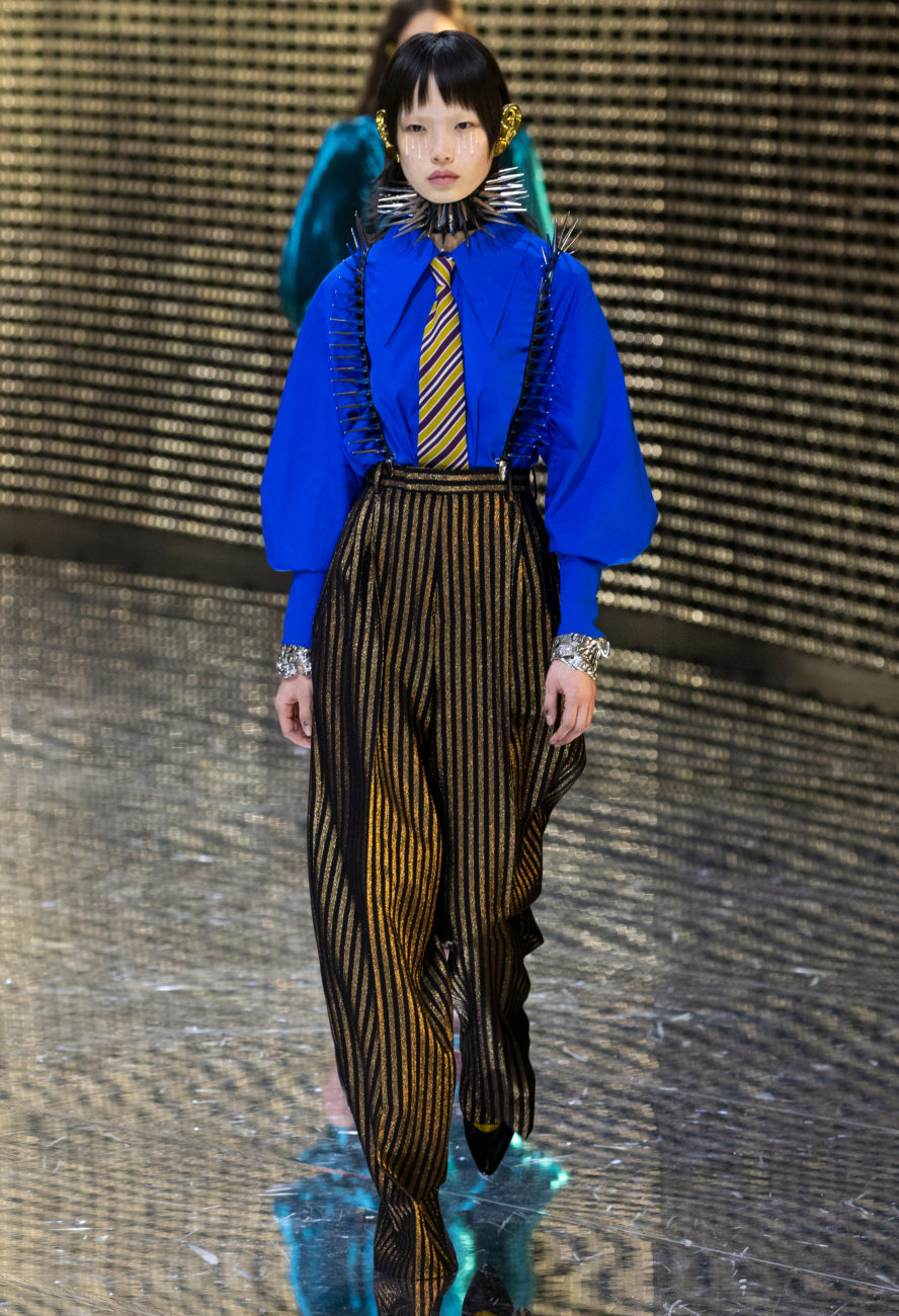 Gucci, Fall Winter 19-20 show, Milan Fashion Week, looks, Alessandro Michele, mask, visible and invisible