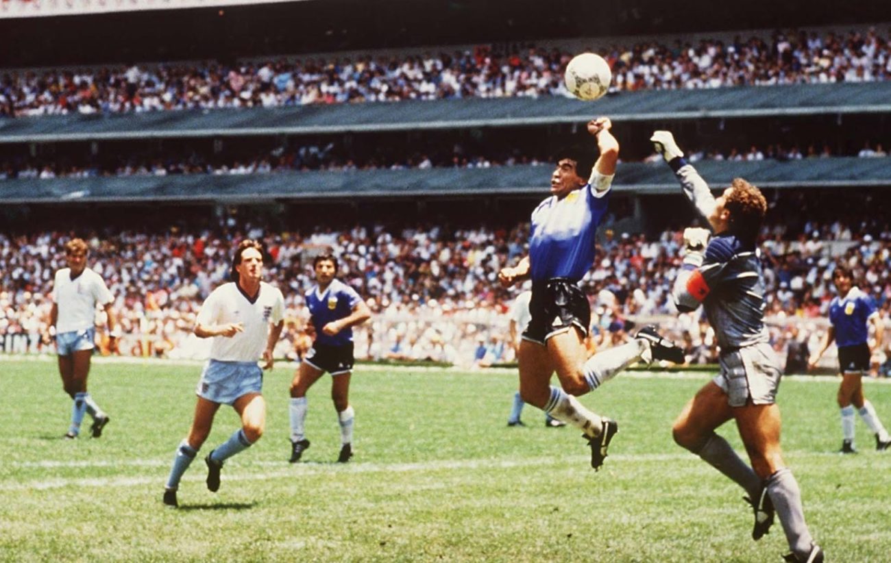 June 22, 1986, Diego Armando Maradona scored the infamous Mano the Dios goal during Argentina-England match