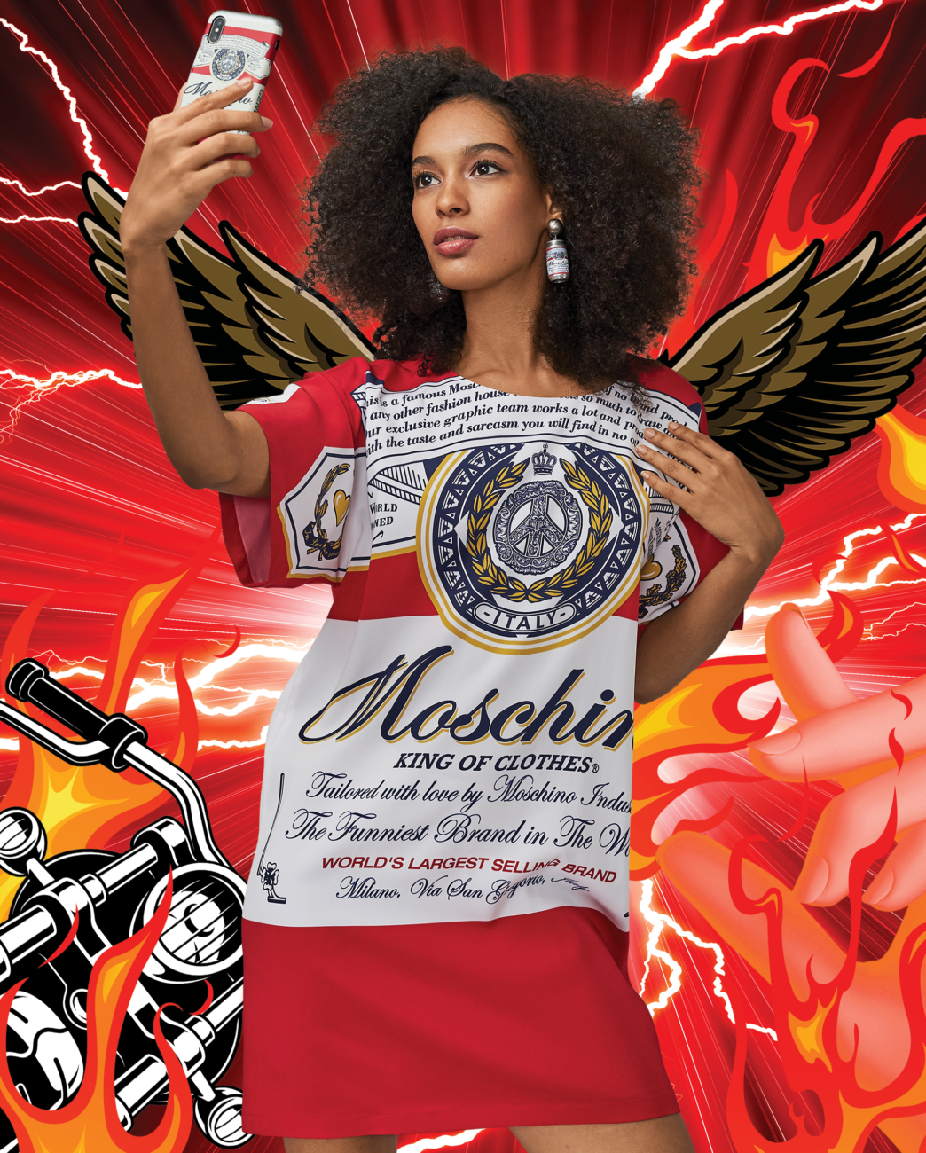 MOSCHINO X BUDWEISER Capsule Collection, Courtesy of Moschino
