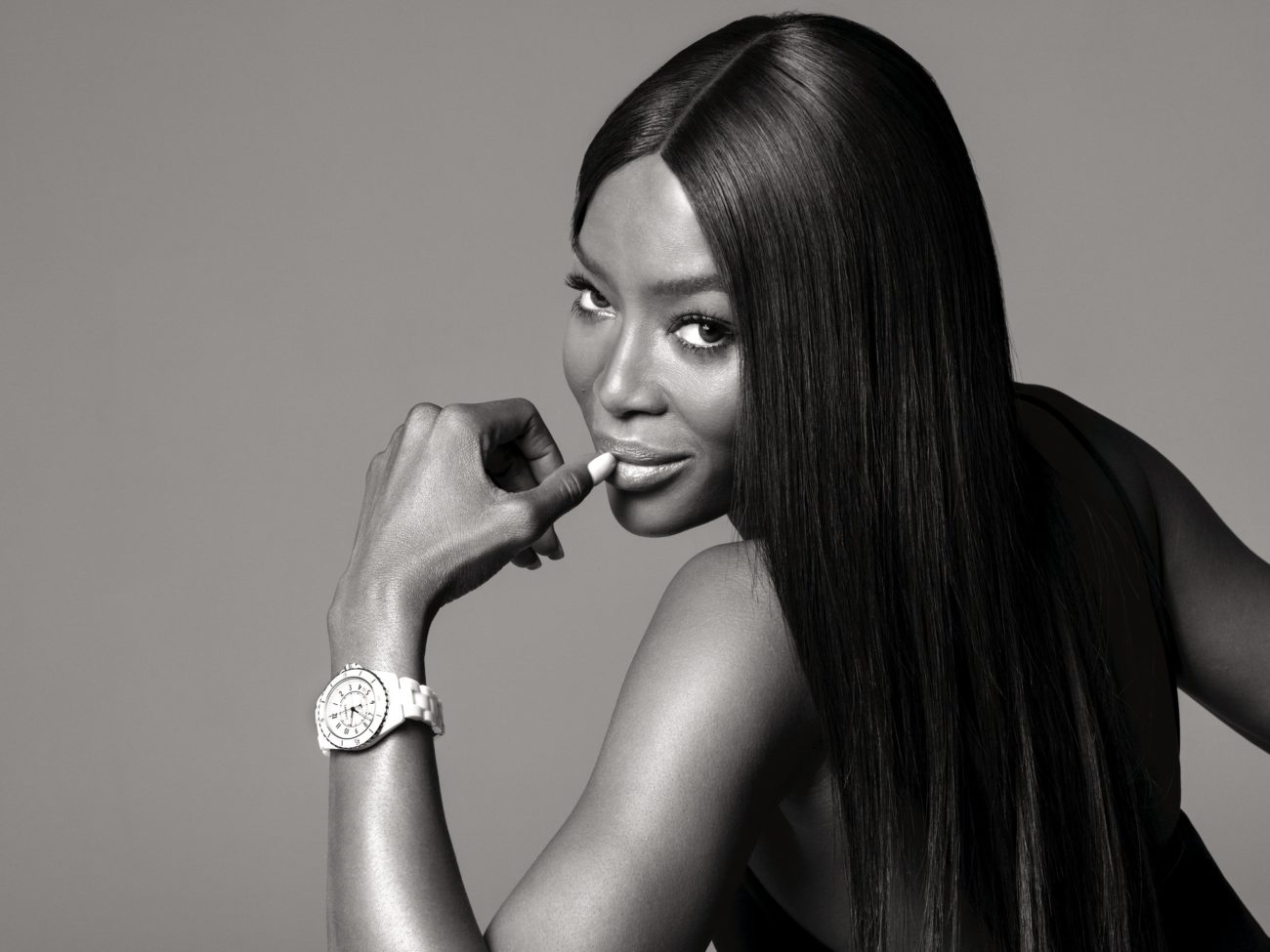 Naomi Campbell, wears Chanel J12 timepiece, CHANEL Watches, Courtesy of CHANEL