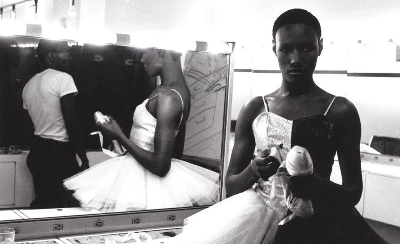 Ming Smith, Untitled (Grace Jones Ballerina) (1975). Gelatin silver print 16 × 20 in "Courtesy of the Artist, and Jenkins Johnson Gallery, San Francisco and New York."