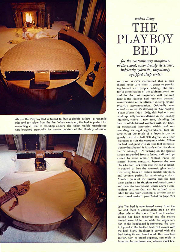 Playboy Bed, Playboy Magazine, April 1965.