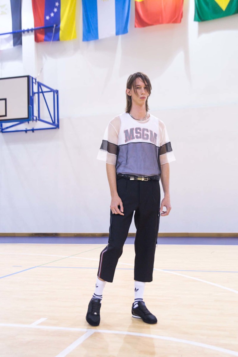 DANCING IN THE EYE OF THE HURRICANE ph. Lorenzo Marcucci for Collectible DRY Armand wears silk top and t-shirt MSGM, pants Dior, socks Adidas, shoes Versace.