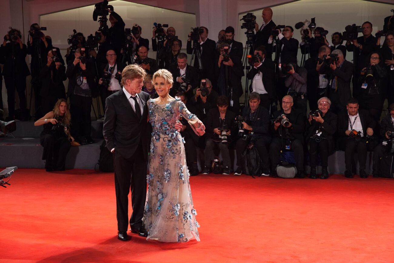 Robert Redford, Jane Fonda in Marchesa, © daniela katia lefosse photography. mostra del cinema di venezia 2017 red carpet day3