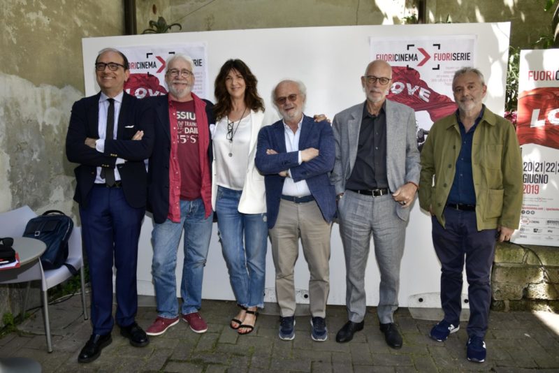 Press Conference Fuoricinema Fuoriserie 2019, Artistic directors Paolo Baldini, Michele Mozzati, Cristiana Mainardi, Gino Vignali, Gabriele Slavatores, Lionello Cerri