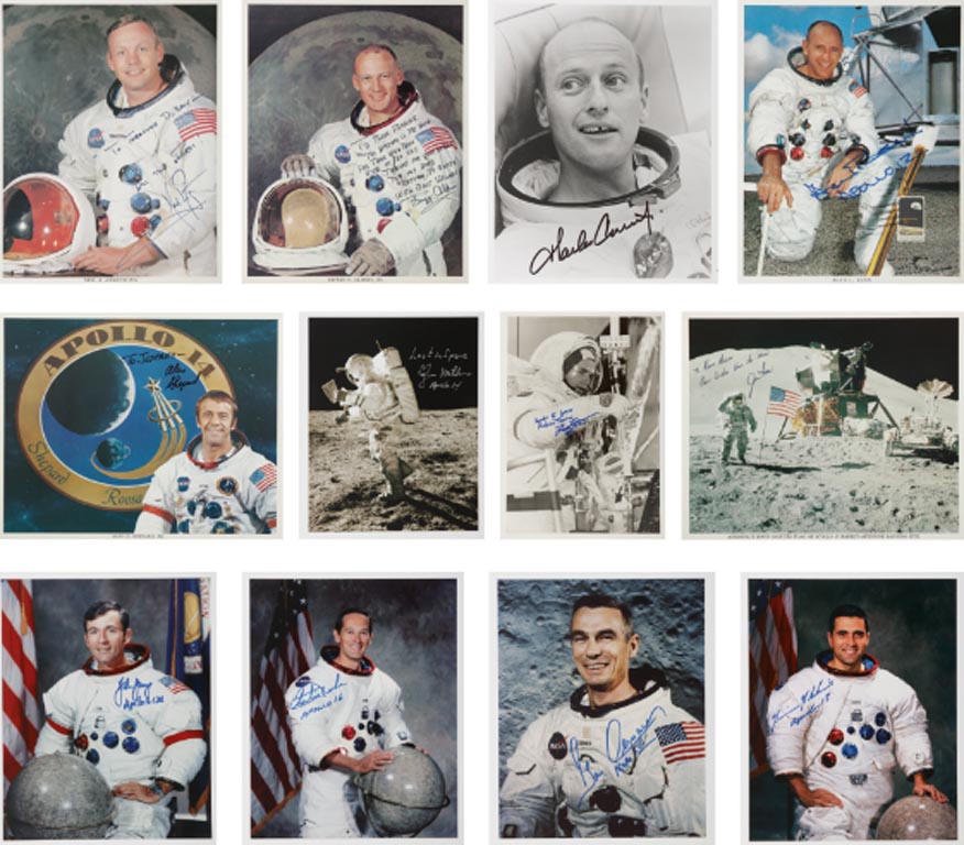 [APOLLO PROGRAM]. APOLLO MOONWALKERS COLLECTION. CONTAINING 12 PORTRAITS OF THE MOONWALKERS, EACH SIGNED, Courtesy of Sotheby's
