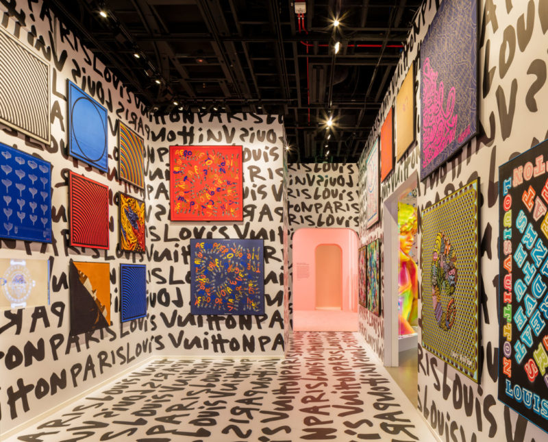 "Art on Silk" room, Louis Vuitton X exhibition, Courtesy of Louis Vuitton