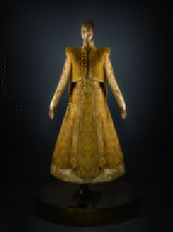 Gold Chinese Traditional Bridal Dress by Guo Pei, Courtesy of Sotheby's