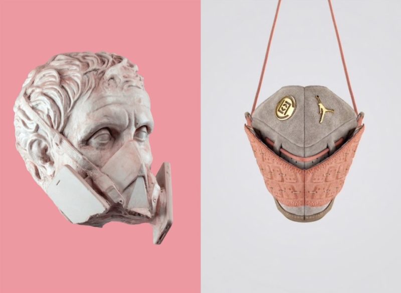 New History Mask_Micha Cattaui_Zhijun Wang_face mask_art_ancient Greek_sneakers