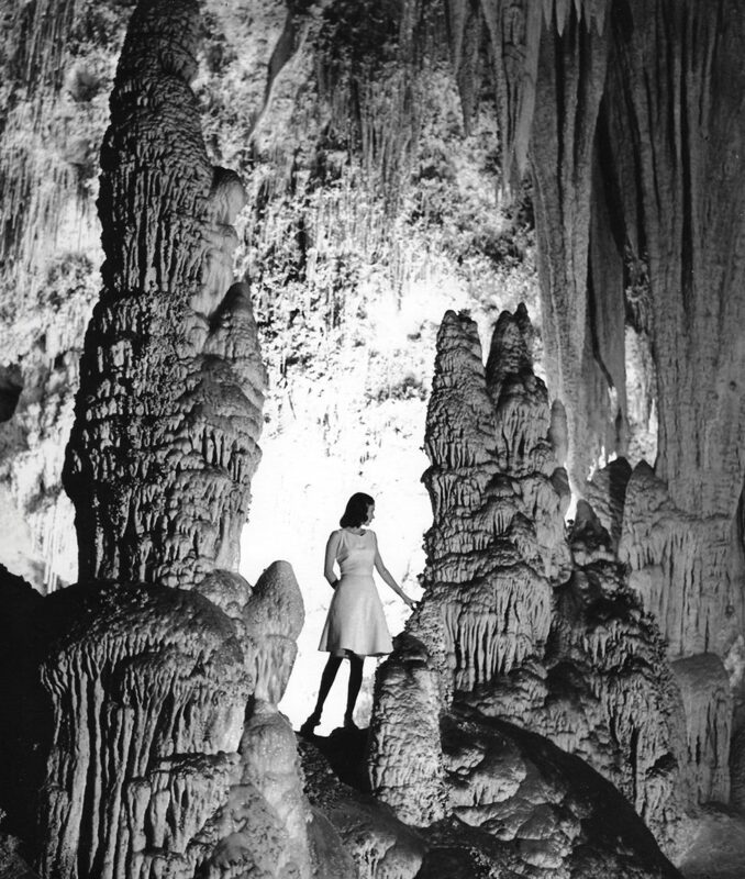 Opposites to Zero_Louise Dahl-Wolfe_June Vincent, for Harper's Bazaar, Carlsbad Caverns, New Mexico, 1941