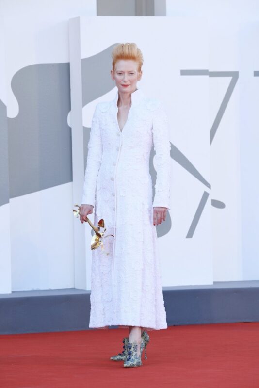 Tilda and Stacy_Venice Film Festival 2020_77 edition_premieres_Tilda Swinton_actress_Leone d'Oro prize_winner_Chanel dress