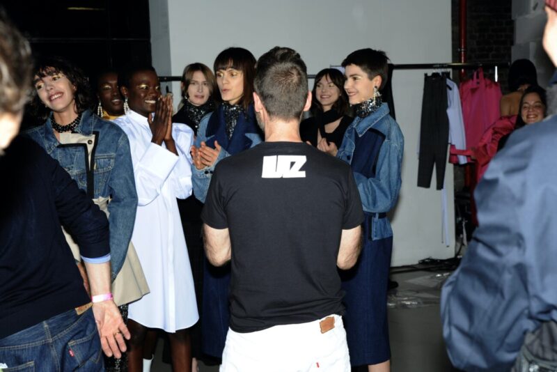 Lutz Huelle thanking the models after the show Courtesy of Lutz Huelle