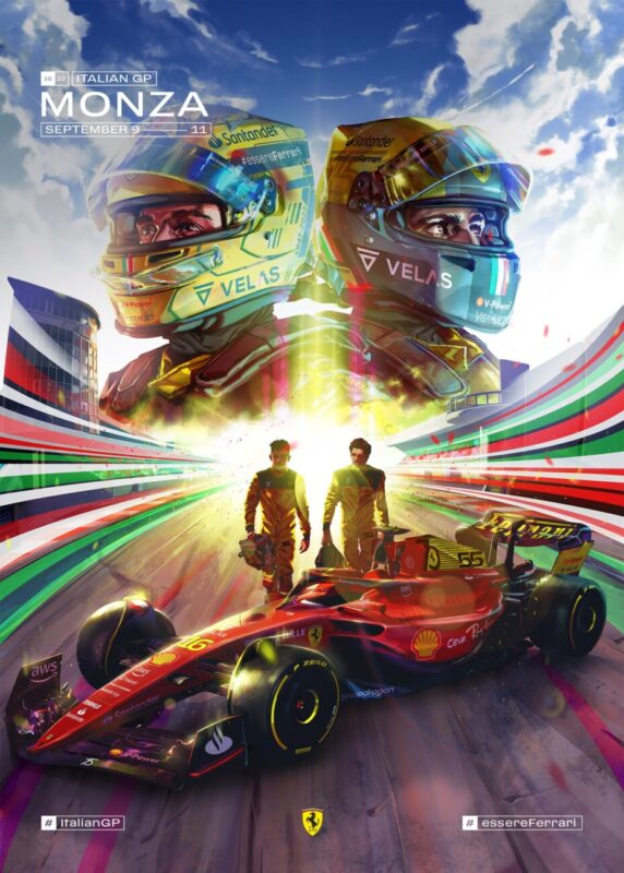 75 Years Ferrari Charles Leclerc Carlos Sainz Poster