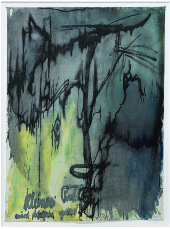 Viola Yeşiltaç, Kleines Problem wird langsam gross, 2015. Fountain pen, ink on the back of eco-leather fabric, 187x140 cm. Courtesy Collica & Partners