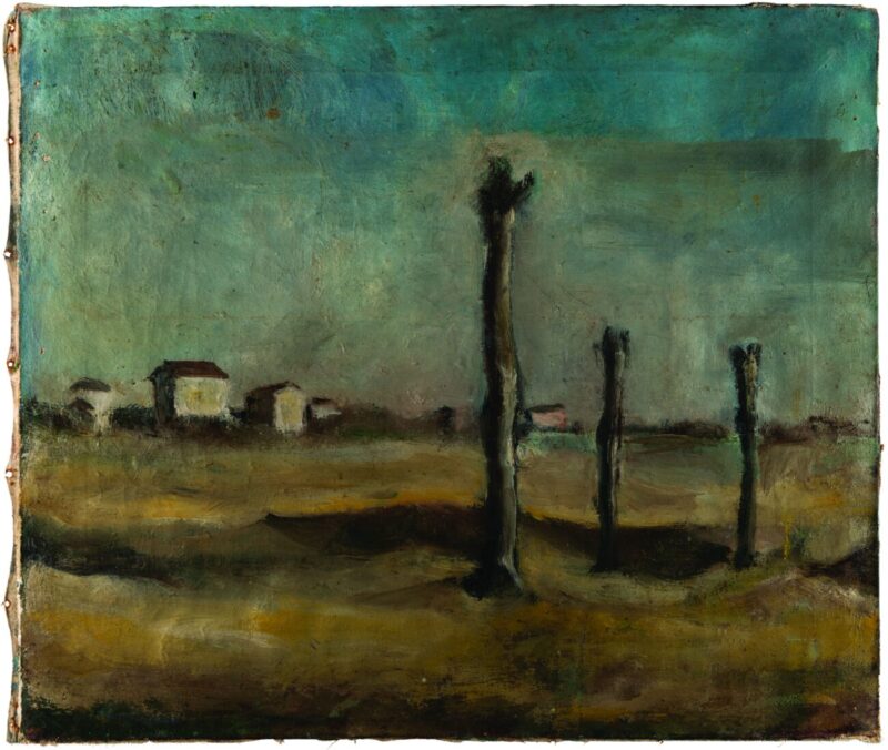 Pier Paolo Pasolini, Landscape of Casarsa, 1944. Oil on canvas. Giuseppe Zigaina Archives ©.