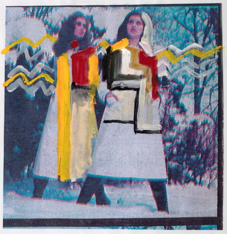 Paulina Olowska Asymmetric Women 1995, tempera su carta stampata 26 x 25,4 cm (45,7 × 44,5 × 3,5 cm con cornice) Ph. Marek Gardulski
