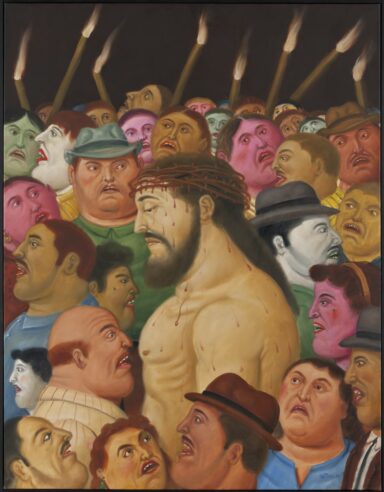 Jesus y la multitud, 2010 Olio su tela 106x81cm - Museo de Antioquia, Medellin