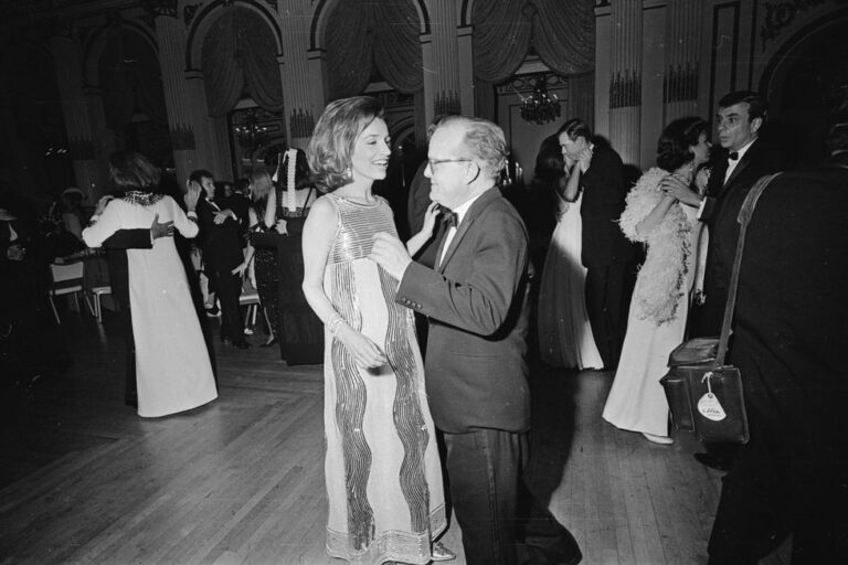 Truman Capote dancing with Lee Radziwill at his famous Black and White Ball in 1966